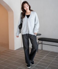 WEGO 【25年秋冬新作/WEB限定】別注USPOLOシャギーニットカーデ