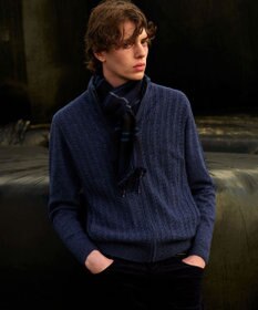 JOSEPH ABBOUD 【洗える・カシミヤブレンド】カシミヤブレンド ハイネック ジップ  カーディガン