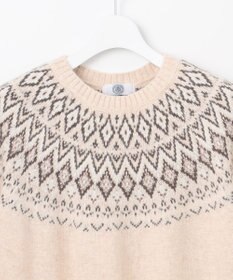 J.PRESS LADIES 【WEB限定カラーあり・洗える】FAIR ISLE ラウンドネック ニット