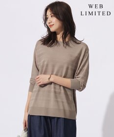 J.PRESS LADIES 【WEB限定カラーあり・洗える】SILKY RAYON STRETCH ボーダー ニット
