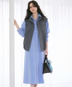 23区 【SLOW/一部店舗限定】タンブラーコットンブロード シャツワンピース