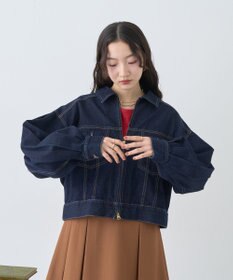 earth music&ecology ショートジップデニムジャケット