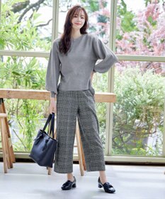 Tiaclasse 【安田美沙子さん着用・洗える】起毛チェック柄ワイドパンツ
