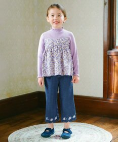 ANY KIDS ドッキング花柄カットソー