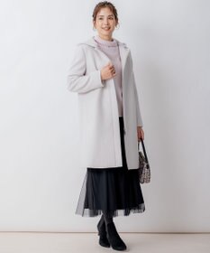 組曲 【2WAY・WEB限定】ショートビーバー フーディーロングコート