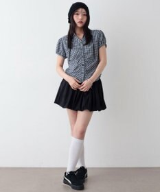 WEGO コンパクトギャザーチェックシャツ