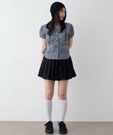 WEGO コンパクトギャザーチェックシャツ