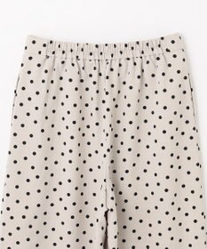 ANY 【洗濯機可能/ウエストゴム/ポケット付】リネンライク ドット柄パンツ