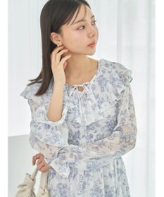 earth music&ecology 隠れバンビ花柄ワンピース
