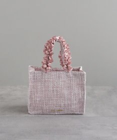 Maison de FLEUR ツイードフリルハンドルスクエアトートSバッグ