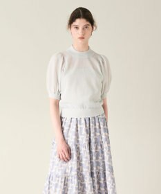GRACE CONTINENTAL ラメシアーパフニットトップ