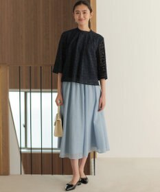 組曲 L フラワーラッセルレーススタンド襟 ブラウス