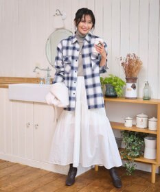 WEGO 【2025年秋冬新作/SMLサイズ展開/ユニセックス着用ITEM】オンブレチェックネルシャツ（LS）