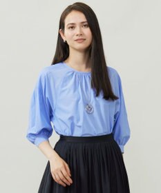 自由区 【カタログ掲載】シアーソフトシャンブレークロップド丈 ブラウス