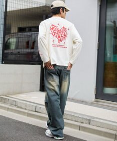 WEGO 【ユニセックス着用ITEM/MLサイズ展開】スリーブロゴグラフィックラグランT（LS）