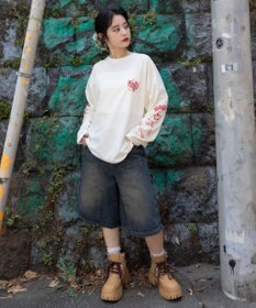 WEGO 【ユニセックス着用ITEM/MLサイズ展開】スリーブロゴグラフィックラグランT（LS）