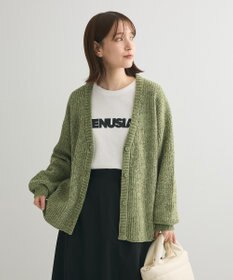 Green Parks ベロアモールＶネックカーディガン