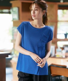 Tiaclasse 【洗える】ナナメ切替リボンニットトップス