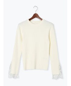 Te chichi レースカフスレイヤードニット