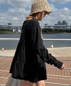 WEGO 【UVカット/接触冷感/吸水速乾/水陸両用/ラッシュガード】ティアードデザイントップス