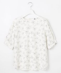 J.PRESS LADIES L 【洗える】ラインフラワープリント ブラウス