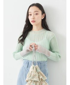 earth music&ecology シアー配色リブプルオーバー