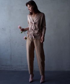 自由区 【カトリエムブーケ】Detail du ruban リボンディティールカーディガン