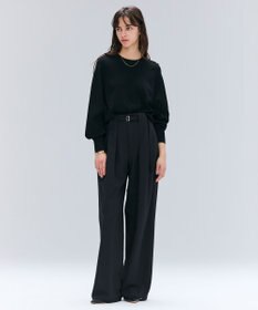 BEIGE， 【セットアップ対応・洗える・Precious 10月号掲載】ZEPHYR / ウールライクタックベルトワイドパンツ