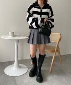 WEGO ダブルジップショートニットブルゾン