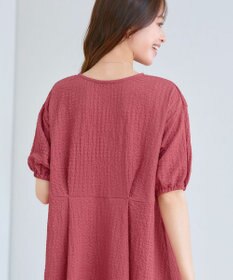 Tiaclasse 【新色追加・洗える】ワッフルVネックワンピース