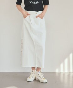 GRACE CONTINENTAL サイドレースデニムスカート