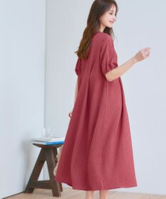 Tiaclasse 【新色追加・洗える】ワッフルVネックワンピース