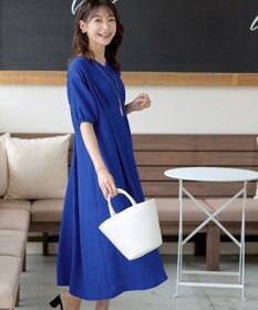 Tiaclasse 【新色追加・洗える】ワッフルVネックワンピース