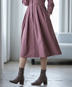 Tiaclasse 【新色追加・洗える】ピーチスキンバンドカラーワンピース