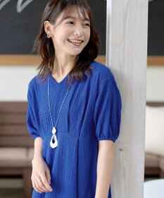 Tiaclasse 【新色追加・洗える】ワッフルVネックワンピース