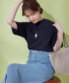 ANY 【UVケア】ビューティーベーシックモックネック半袖プルオーバー