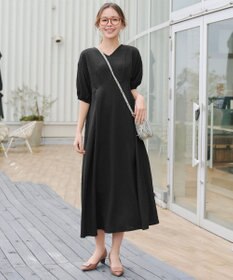 Tiaclasse 【新色追加・洗える】ワッフルVネックワンピース