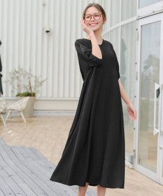 Tiaclasse 【新色追加・洗える】ワッフルVネックワンピース