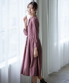 Tiaclasse 【新色追加・洗える】ピーチスキンバンドカラーワンピース