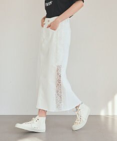 GRACE CONTINENTAL サイドレースデニムスカート