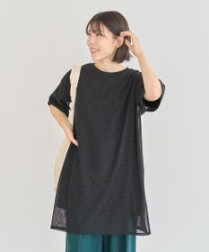 Green Parks 半袖メッシュドッキングチュニック