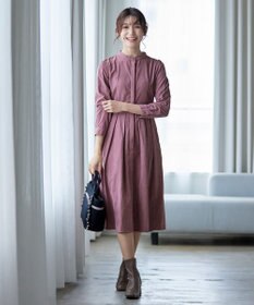 Tiaclasse 【新色追加・洗える】ピーチスキンバンドカラーワンピース