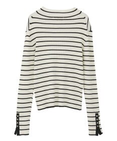 Green Parks 袖口金釦リブニットプルオーバー