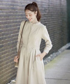 Tiaclasse 【新色追加・洗える】ピーチスキンバンドカラーワンピース