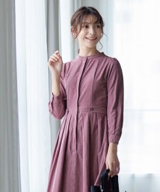 Tiaclasse 【新色追加・洗える】ピーチスキンバンドカラーワンピース