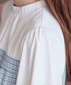 Tiaclasse 【洗える】ビスチェ風ツイードチェックドッキングワンピース