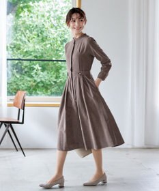 Tiaclasse 【新色追加・洗える】ピーチスキンバンドカラーワンピース