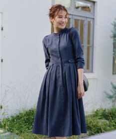 Tiaclasse 【新色追加・洗える】ピーチスキンバンドカラーワンピース