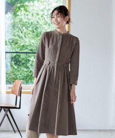 Tiaclasse 【新色追加・洗える】ピーチスキンバンドカラーワンピース