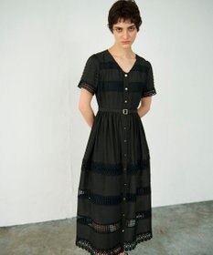 GRACE CONTINENTAL レース切替フレアワンピース